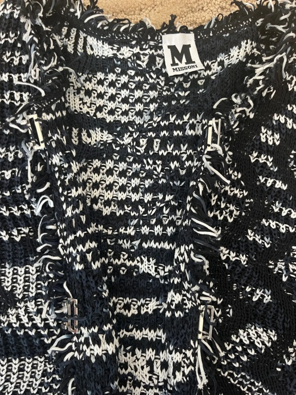 M Missoni Black & White Knit Dress and cardigan set Size IT 42 US 6 - Picture 11 of 15